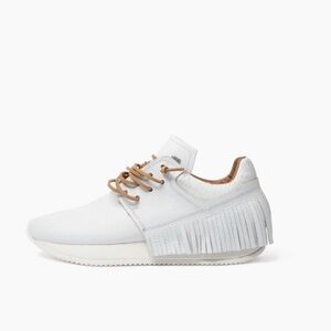 Fringe Cream and Brown Women's Sneakers